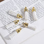 Glitter Mini PU Leather Tassels with Gold Caps 36mm 50pcs 14