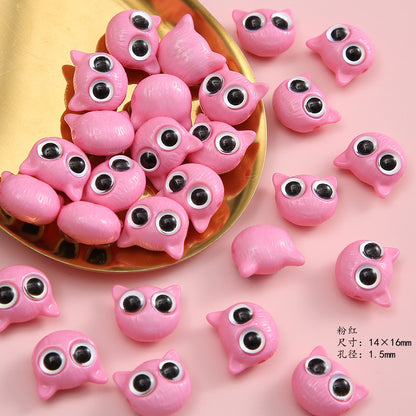 Adorable Kitten and Frog Head Resin Beads 12mm 14mm Mixed Colors 5pcs 4