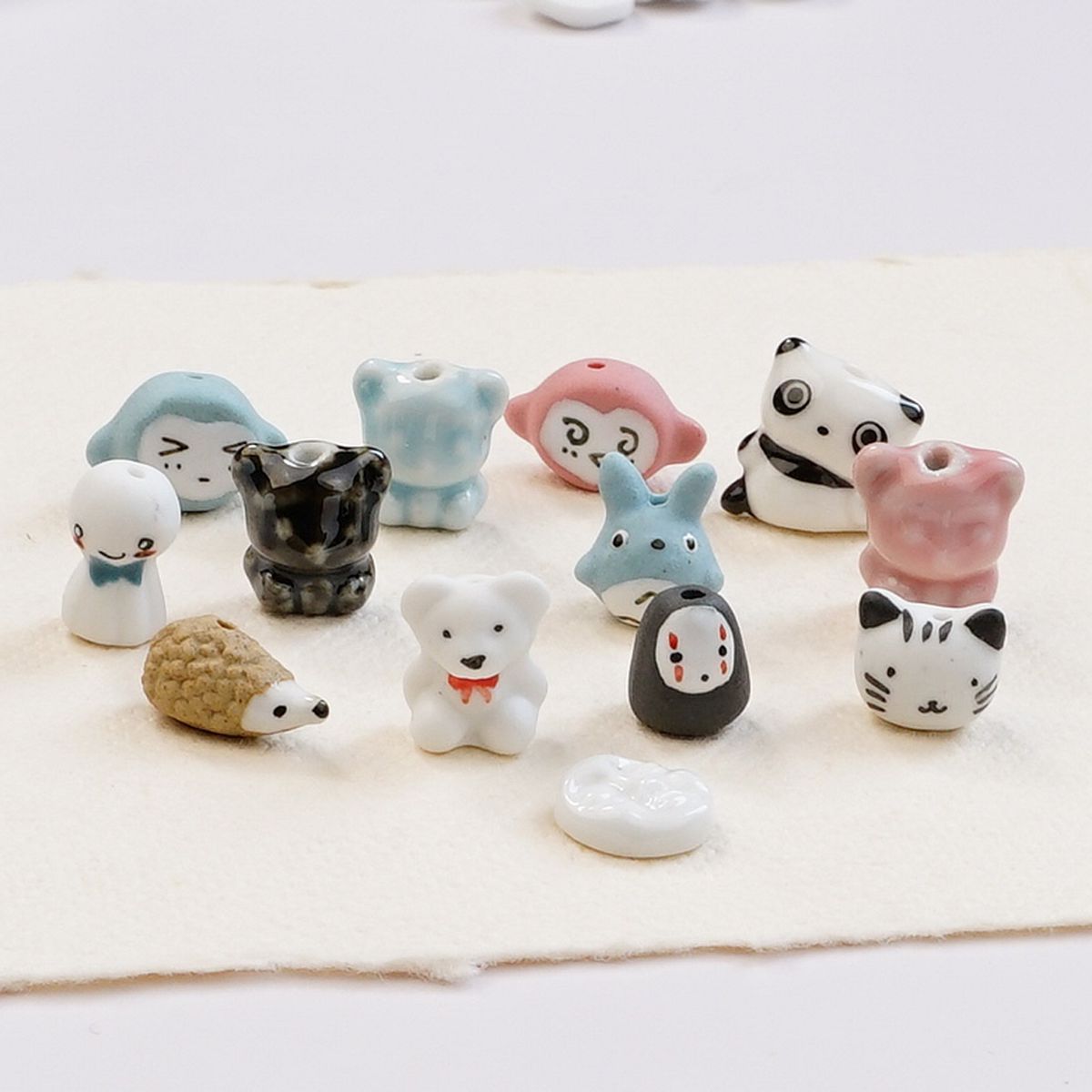 Hand Painted Animal Ceramic Beads Colorful Assorted Shapes 5pcs 2