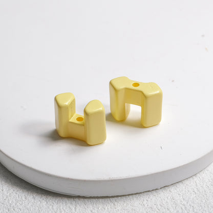 Square Acrylic Beads 14mm Building Block Part Mixed Colors 30pcs 16