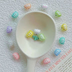 Tulip Metal Beads 3D Painted Pastel Colors 10pcs 3