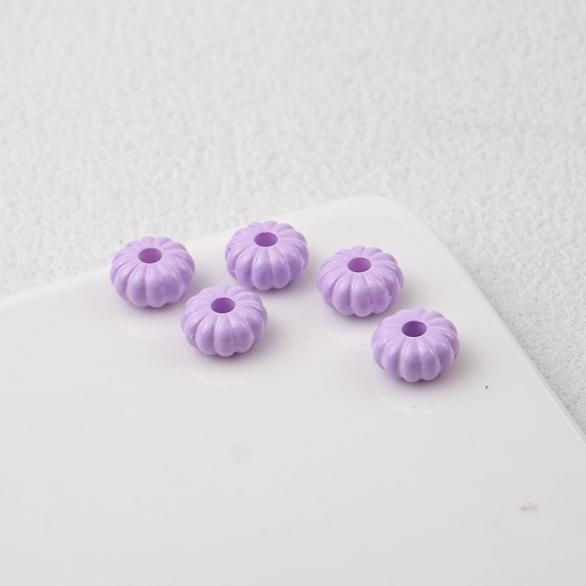 Acrylic Pumpkin Spacer Beads 8mm Striped 50pcs 7