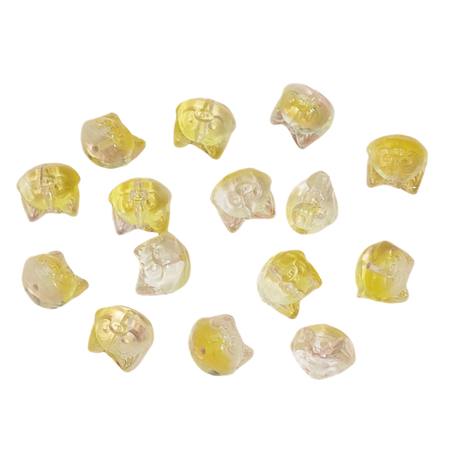 Clear Fox Head Glass Beads 14mm Transparent Playful Design 25pcs 5