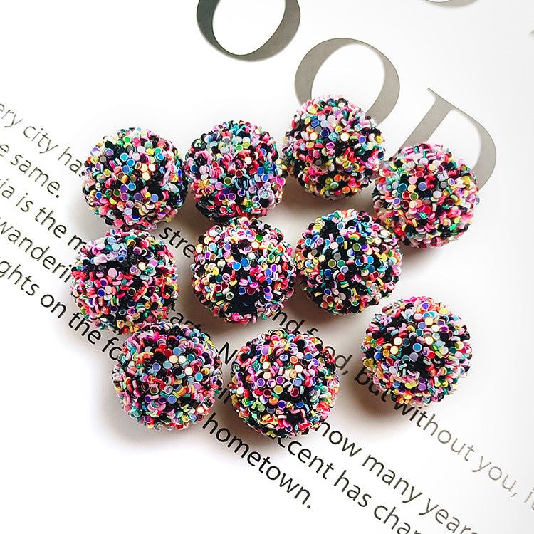 Glitter Bubblegum Beads 16mm Colorful Iridescent Sparkle 1pc 6