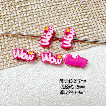 Baking Painted WOW&YES Metal Beads 13mm 15mm Colorful Alloy 20pcs 12