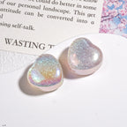 Glitter Starry Sky Heart Resin Beads 16mm Pastel Rainbow Shimmer 20pcs 5