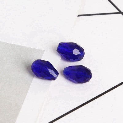 Faceted Teardrop Glass Beads 8x11mm Transparent Mixed Colors 10pcs 9