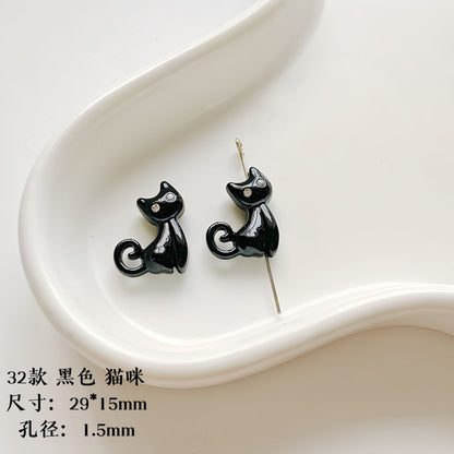 Christmas Enamel Alloy Metal Beads Festive Painted Designs 10pcs 27