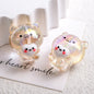 Plating Heart Acrylic Beads 27mm Transparent Cat Design 10pcs 4