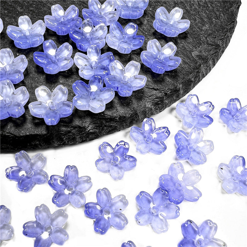 Czech Glass Beads Cherry Blossom 10mm Iridescent Pastel 50pcs 26
