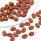 Transparent Coffee Bean Acrylic Beads 11x8mm Gold Highlights 30pcs 11