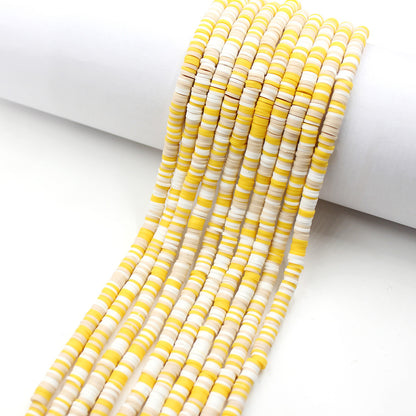 Flat Disc Clay Beads 6mm Colorful Matte Polymer 10strands 26
