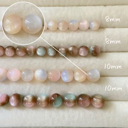 Pearlescent Gradient Resin Beads 8/10mm Pink Brown 50pcs 6