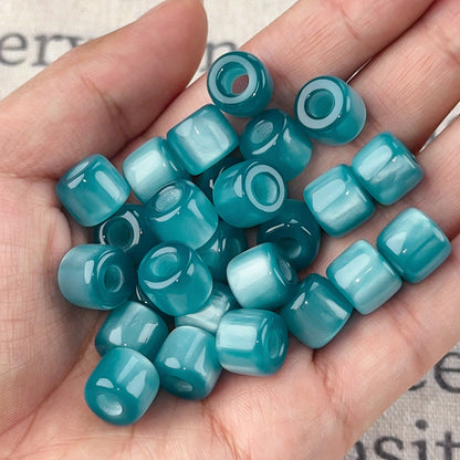 Gradient Color Resin Barrel Beads 10mm Chunky Navy to Sky Blue 10pcs 18