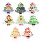 Doodle Christmas Tree Acrylic Beads 20mm Colorful Mixed 10pcs 6