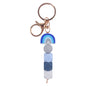 Rainbow Silicone Beaded Keychain with Gold Clasp 14cm 7