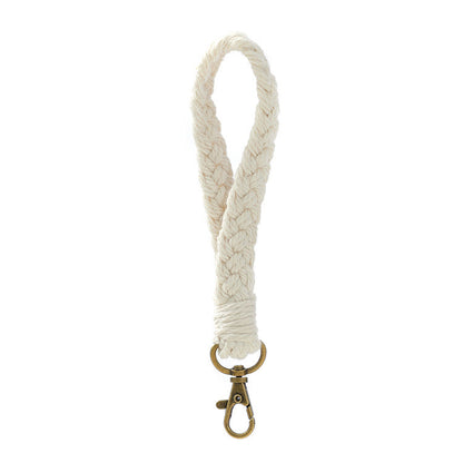Macrame Crochet Phone Keychain Cotton Rope with Brass Clasp 4pcs 10