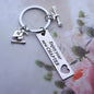 Stainless Steel Inspirational Graduation Strip Keychain Heart Cutout 5