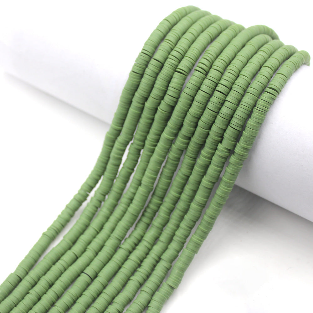 Flat Clay Beads 6mm Solid Color Polymer Spacer Beads 10strands 34