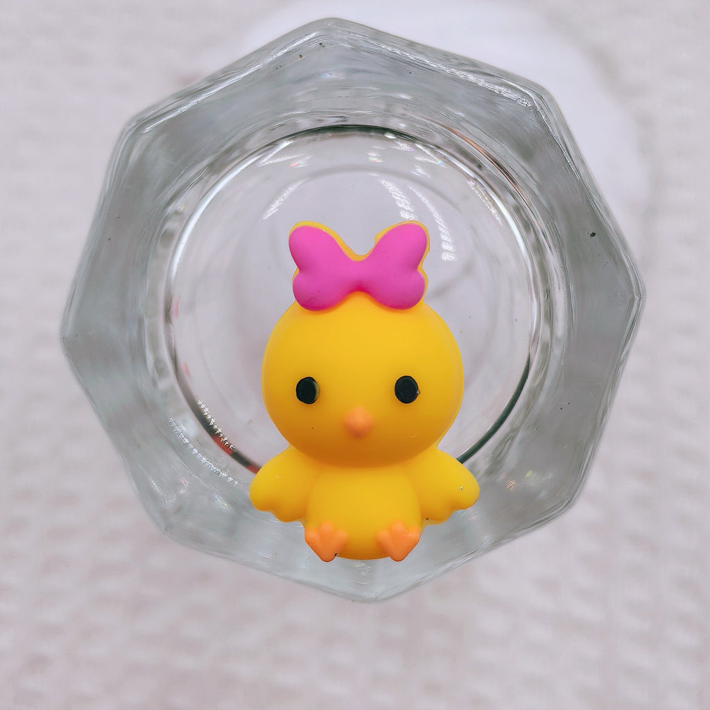 Silicone 3D Focal Beads Easter Little Yellow Chicken Bunny Holding Carrot 20pcs 6