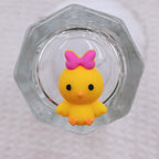Silicone 3D Focal Beads Easter Little Yellow Chicken Bunny Holding Carrot 20pcs 6