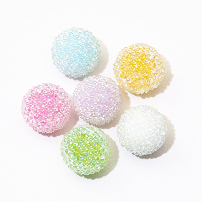 Opaque Bubblegum Beads 15-19mm Macaron Textured Raised Dots 10pcs 3