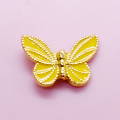 Tassel Butterfly Metal Beads 20mm Enamel Painted Zinc Alloy 20pcs 11
