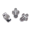 Round-Angle Cross Metal Beads 14mm Vintage Antique Silver Tone 20pcs 3