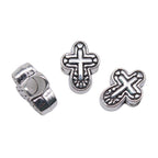Round-Angle Cross Metal Beads 14mm Vintage Antique Silver Tone 20pcs 3