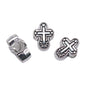 Round-Angle Cross Metal Beads 14mm Vintage Antique Silver Tone 20pcs 3