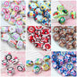 Hand Painted Animal Cream Cake Acrylic Beads 18-23mm Colorful 10pcs