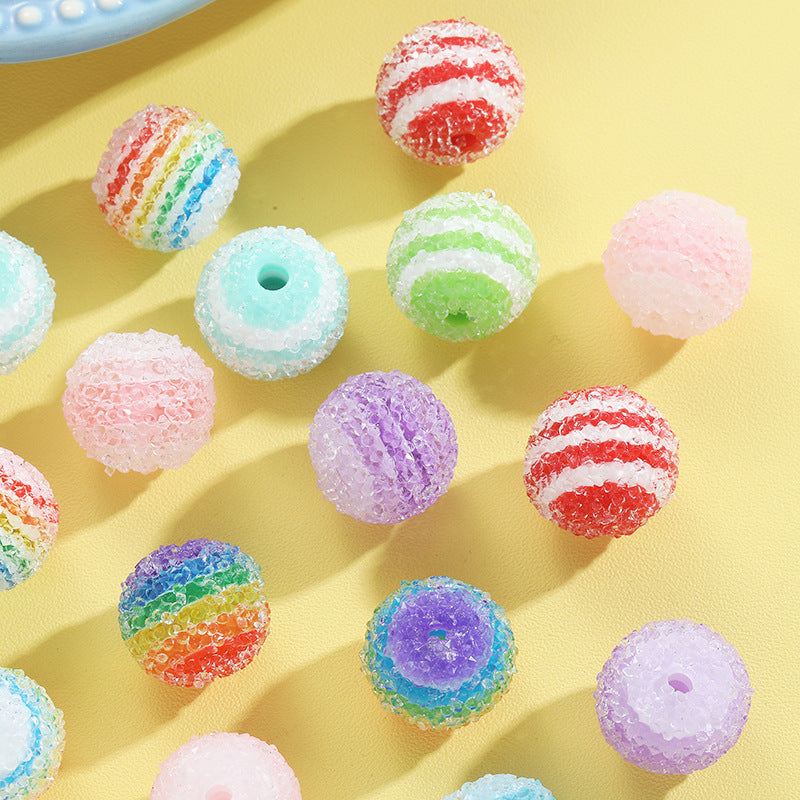 Round Rhinestone Beads 16mm Rainbow Sugar Acrylic 20pcs 2