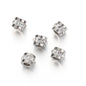 Stainless Steel Tube Metal Beads 7mm Rhinestone Embeded 10pcs 6