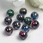 Smoky Ink Texture Resin Beads 16mm Round Gradient Mixed Colors 10pcs 2