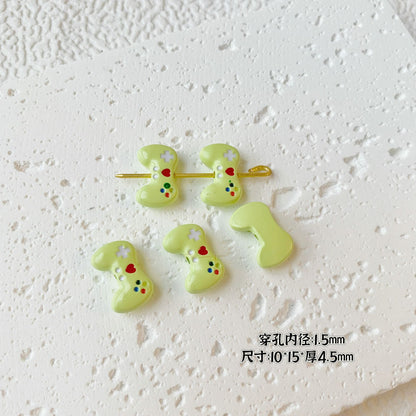 Teddy Bear and Game Controller Metal Beads Painted Alloy 10pcs 27