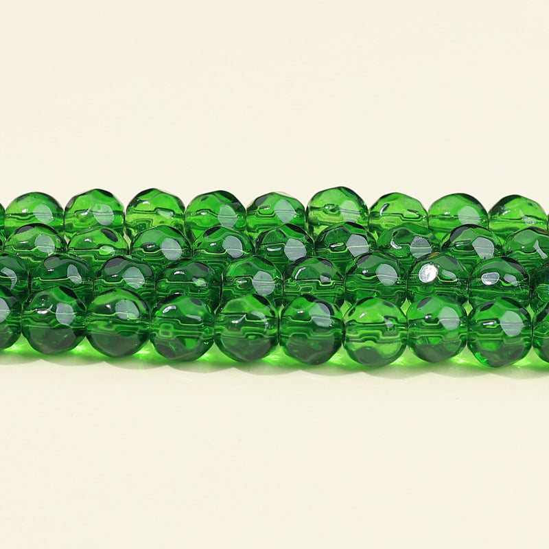 Faceted Round Glass Beads 10mm Clear Pastel Colors 50pcs 17