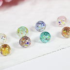 Lampwork Glass Beads Round 10/12mm Floral Silver Foil Filled 10pcs 2