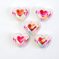 UV Plating Heart Acrylic Beads 17mm Two-Color ECG Pattern 50pcs 8