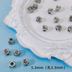 Alloy Flower Barrel Spacer Beads 5mm Tibetan Silver Style 90pcs 7