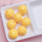 Painted Round Acrylic Beads 17mm Glossy Pineapple Texture 20pcs 6