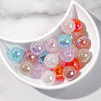 Candy Colored Crackle Resin Beads 16mm Glossy Translucent 25pcs
