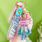 Acrylic Jelly Gradual Color Space Rabbit Keychain Creative Design 5
