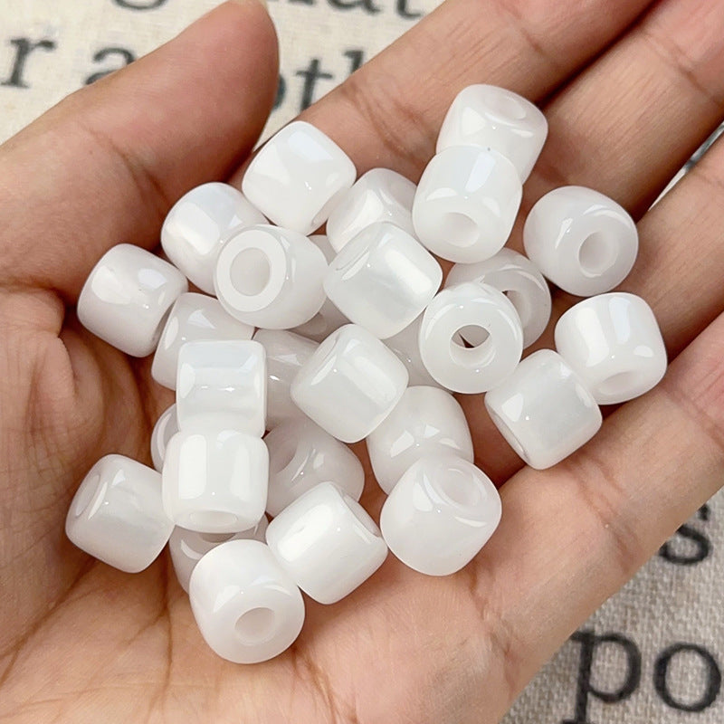 Gradient Color Resin Barrel Beads 10mm Chunky Navy to Sky Blue 10pcs 6