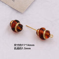 Vintage Amber Transparent Gilded Plum Blossom Acrylic Beads 10pcs 5