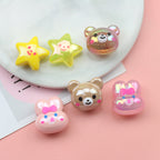 Hand Painted Bear Rabbit Star Acrylic Beads 17-20mm Single Piece