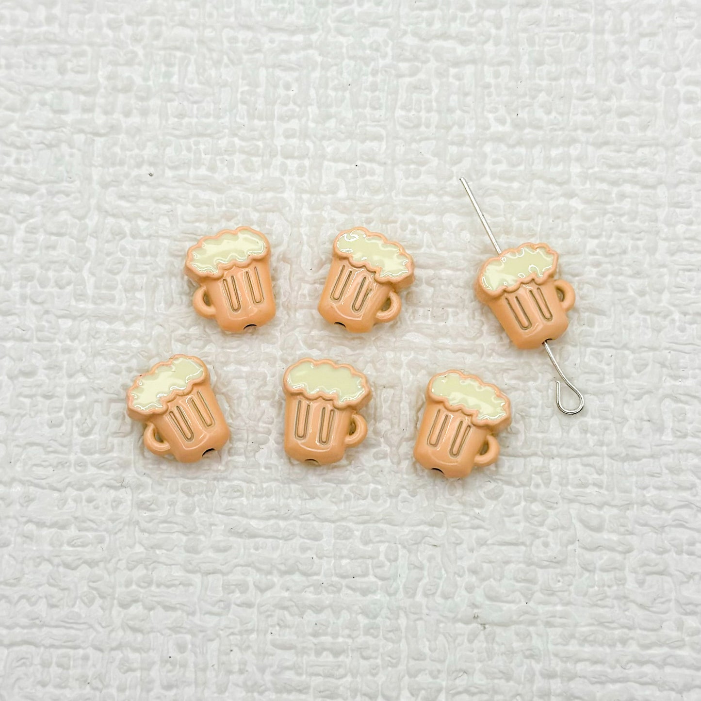 Beer Cup Metal Beads 11mm Hand Painted Enamel Alloy 10pcs 9