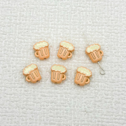 Beer Cup Metal Beads 11mm Hand Painted Enamel Alloy 10pcs 9