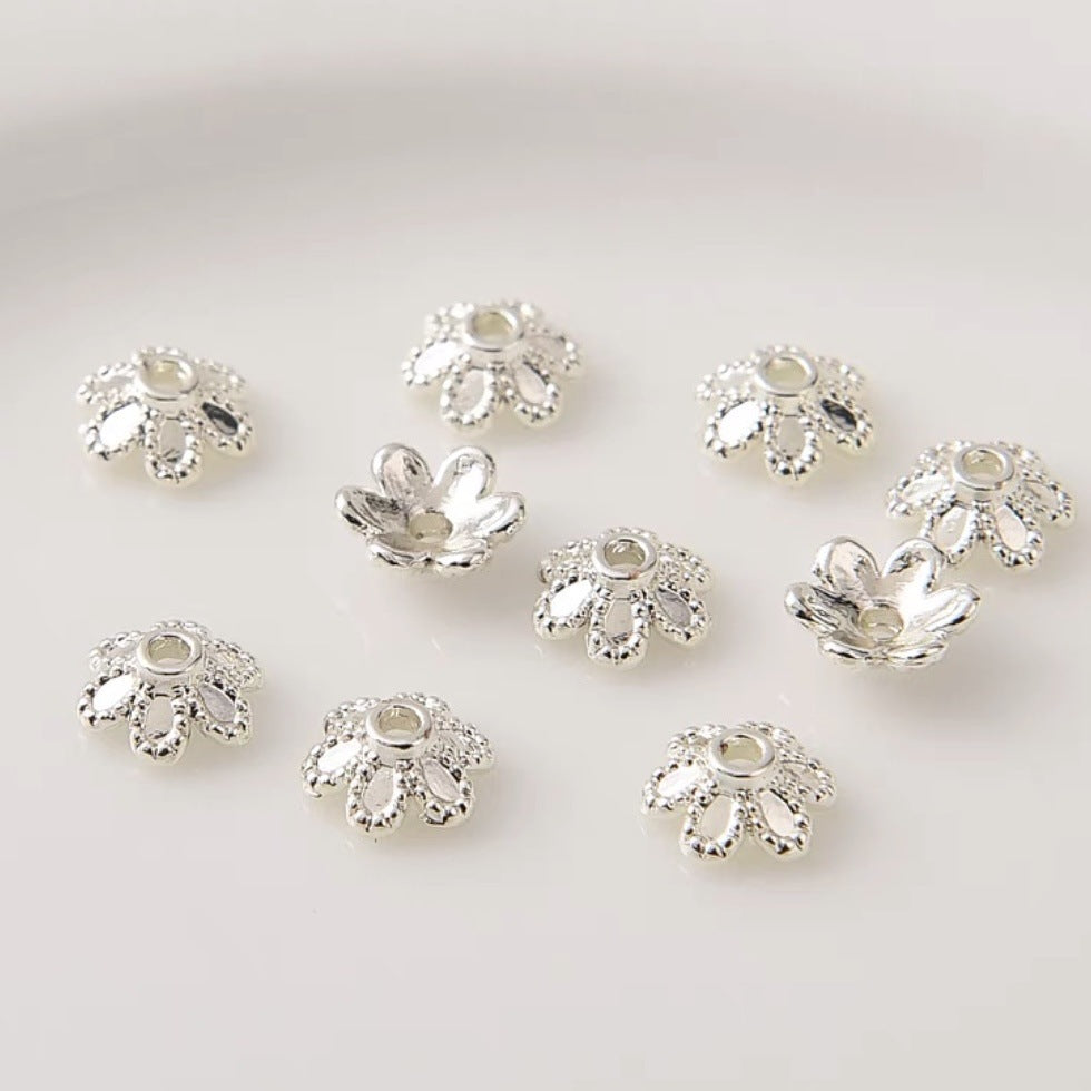 Brass Flower Bead Caps 6/8/10mm Six-Petal 100pcs 6