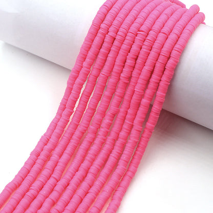 Flat Clay Beads 6mm Solid Color Polymer Spacer Discs 10strands 22