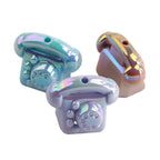 UV Plating Vintage 3D Landline Telephone Acrylic Beads 30mm 50pcs 5